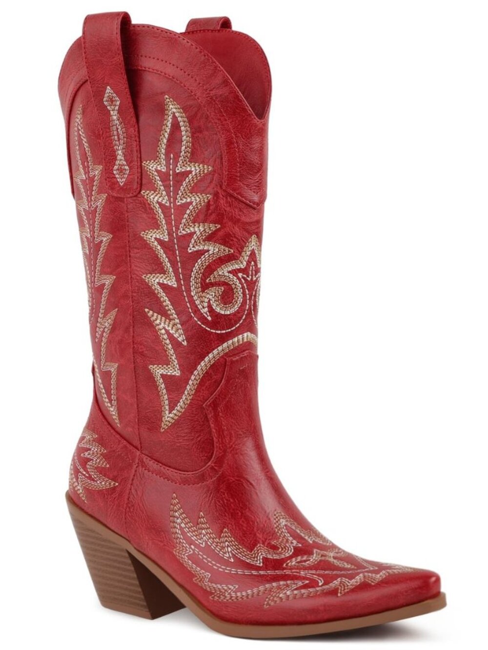 Western Cowboy Boots for Women Square Toe Wide Calf Cowgirl Boots Pointed Toe